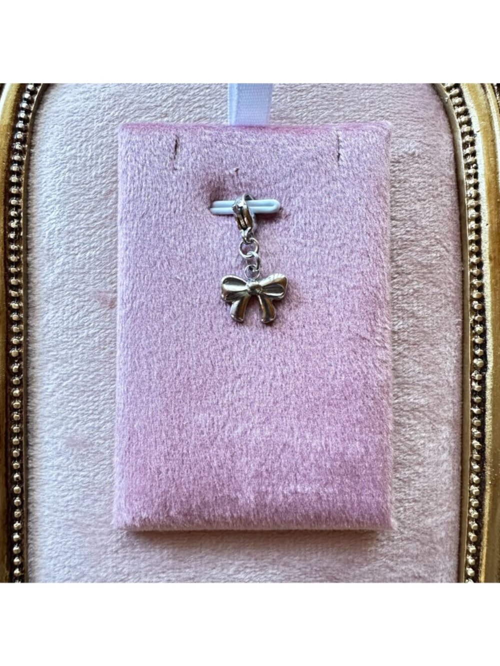 Stainless Steel Bow Charm With Lobster Clasp - Hypoallergenic Waterproof - Picture 5 of 13